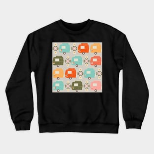 Colourful Vintage Caravans and Daisies Crewneck Sweatshirt